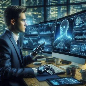 AI-powered software on multiple monitors